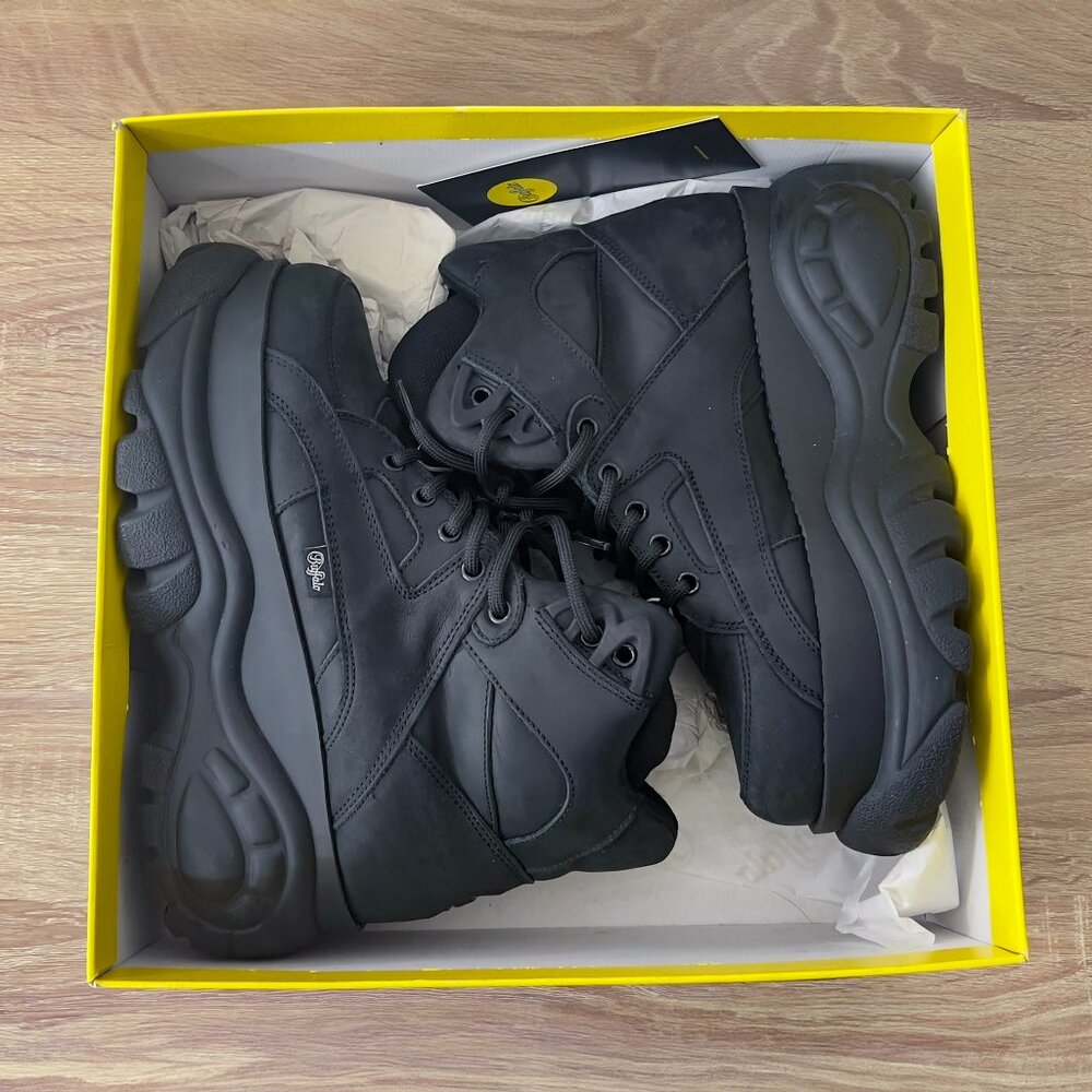 Buffalo London Classic Black High Top Platform Chunky Sneakers